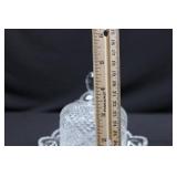 Crystal Clear Cut-Glass Punch Bowl Set with Lidded Compotes and Covered Dish