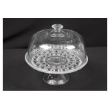 Clear Glass Pedestal Cake Stand with Dome Cover - 11 in Diameter, Decorative