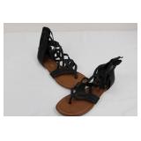 Rampage Malibu Sandals (Lot of 2) - Grey Cork Wedge & Black Strappy Gladiator - Women