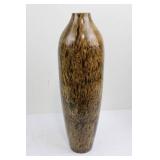 Thai Ceramic Vase - Brown Crackle Glaze, Tall Slender Form, Made in Thailand 25'
