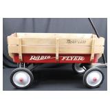 Radio Flyer Traveller Wagon - Vintage Wooden Wagon with Red Tub 34'x 16'x 9.5'