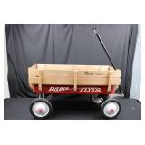 Radio Flyer Traveller Wagon - Vintage Wooden Wagon with Red Tub 34'x 16'x 9.5'