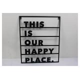 This Is Our Happy Place - Black Metal Wall Sign 23.5' x 19.5'
