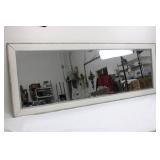 Rectangular Wall Mirror - Distressed White-Washed Frame, 63 x 23 in
