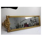 Ornate Gold Rococo Frame Wall Mirror with Floral Carvings 62' x 19'