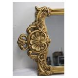 Ornate Gold Rococo Frame Wall Mirror with Floral Carvings 62' x 19'