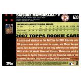2007 Topps - Daisuke Matsuzaka #630 Japanese Version (RC) Rookie Card