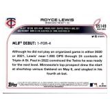 2022 Topps Debut Royce Lewis Rookie Card Updated