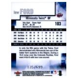 2003 Fleer Lew Ford Minnesota Twins Numbered Card Serial #