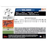 2006 Topps - Justin Verlander #641 Rookie Card
