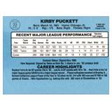 1986 Donruss Kirby Puckett 2nd Year Card
