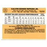 1983 Donruss - Cal Ripken #279 2nd Year Card