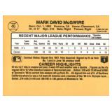 1987 Donruss Mark McGwire Rookie Card