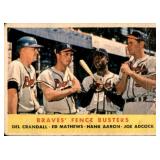 1958 Topps Milwaukee Braves Fence Busters Featuring Hank Aaron and Eddie Matthews