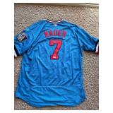 Joe Mauer Autographed Twins Jersey, Certified Authenticity by Beckett Authentication Service, Stitched Numbers and Letters, Baby Blue Color