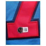 Joe Mauer Autographed Twins Jersey, Certified Authenticity by Beckett Authentication Service, Stitched Numbers and Letters, Baby Blue Color