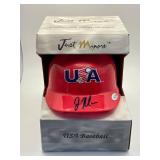 Just Minors Joe Mauer Autographed Team USA Mini Helmet, Serial Numbered 39/120, Rare, Just over 100 Were Made, Comes With Certificate of Authenticity and Original Box