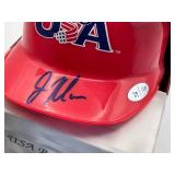 Just Minors Joe Mauer Autographed Team USA Mini Helmet, Serial Numbered 39/120, Rare, Just over 100 Were Made, Comes With Certificate of Authenticity and Original Box