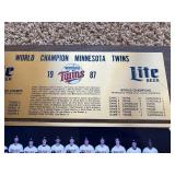 Minnesota Twins Wooden Carved Framed Collectible, Handmade Baseball Collectible