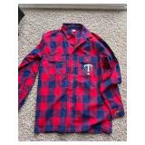 Joe Mauer Brand Flannel Minnesota Twins Shirt, Male Sized Medium, Includes Joe Mauer Autograph Stitched into the sleeve