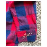 Joe Mauer Brand Flannel Minnesota Twins Shirt, Male Sized Medium, Includes Joe Mauer Autograph Stitched into the sleeve