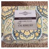 California King Soft Cotton Flannel 4 piece set. flat sheet, fitted sheet, pillow cases. deep pocket, paisley print