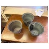 Three 6-Inch IronStone Pots, Great for Indoor or Outdoor Use, Gardens and Flowers, Triple Coated for Lasting Finish