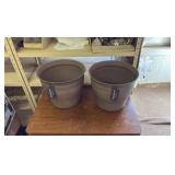 Twon Brown Ironstone Pots, 12-Inch Size, Sturdy Material, Great for Gardens and Flowers, Indoor and Outdoor Use