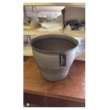 Large 14-Inch IronStone Brand Pot, Brown Color, Sturdy Material, Great for Gardens and Flowers, Indoor and Outdoor Use