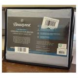 Beautyrest Cooling Cotton Blend 4-Piece Queen Sheet Set, 600 Thread Cotton Blue Color, BR20-1003