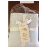 Four Piece Sheet Set Light Blue Color, 100% Cotton Queen Sized, Two Standard Pillow Cases Included OEKO TEX Standard 100