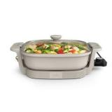 Make & Take Electric Skillet Retail $40 This 12” square skillet, 3” deep, is perfect for chili and casseroles, with a locking lid for easy travel