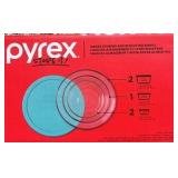 Pyrex 10-Piece Glass Food Storage, Round, Two 4-Cup, one 2-cup, Two 1-Cup With Lids