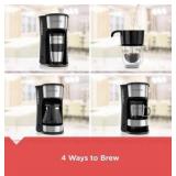 BLACK+DECKER CM0755S 4-in-1 5-Cup Coffee Station Coffeemaker, Stainless Steel