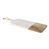 Linden Street 20x7 Mango Wood & Marble Serve Tray