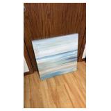 Abstract Beach Sand Ocean Waves by Nan Unframed Graphic Art Print Coastal 24 in. x 24 in.