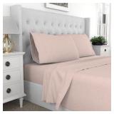 King | Purity Home 400 -Thread Count Cotton Bed Sheet Set | Blush color | Retail $74