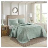 King | 510 Design Oakley 3 Piece Reversible Bedspread Set | Color Sage| retail $190