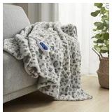 Beautyrest Marselle Heated Automatic Shut Off Washable Midweight Throw Leopard Print