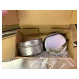 Four Chafing Dish Set for Buffets and Parties, New in Box, Parts Should all Be There, Includes 8 Pans (Enough for Four Sets of Two Where One Pan Holds the Food and Another Holds the Water, and 4 Lids)