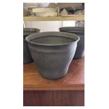 Three 10-Inch IronStone Pots, Timberline Slate Color, Great for Indoor or Outdoor Use, Gardens and Flowers, Triple Coated for Lasting Finish