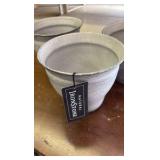 Three IronStone Pots, 6-Inch, Gray Color, Outdoor and Indoor Use, Sturdy Material, Good Quality, Triple Finished Coating, Great for Gardens and Flowers