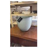 IronStone Pot, Steel Blue Color, 12-Inch Size, Great for Gardens and Flowers, Sturdy Material, Indoor and Outdoor Use