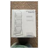 Three tier floor basket, 4 feet high solid steel stand three baskets 11 x 11 x 8 basket size Retail $190