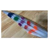 Colored Polka Dot Umbrella, Clear Plastic Material, Solid Handle