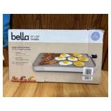 bella 12" x 22" Electric Griddle with EverGood™ Ceramic Nonstick Coating, Great for Breakfast and Cookouts and Camping