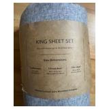 King | Patterend sheet set - 4pc - flat sheet - fitted sheet - 2 pillowcases