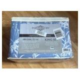 King | Pointehaven 180 GSM Brushed Cotton Sheets | Misty Breeze Printed Flannel | Deep Pocket | 4 pc Sheet Set