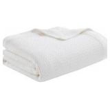 Full/Queen | Madison Park 100% Certified Egyptian Cotton Blanket | White | Retail $100