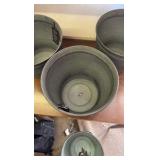 Three 10-Inch IronStone Pots, Timberline Slate Color, Great for Indoor or Outdoor Use, Gardens and Flowers, Triple Coated for Lasting Finish